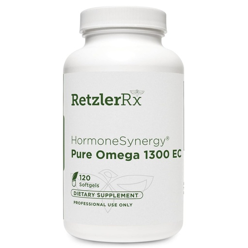 [BRSROAD6DINQAE36] HormoneSynergy Omega 1300 EC Fish Oil Softgels - High-Strength Omega 3 Supplement with Enhanced Absorption - IFOS Verified, Enteric Coated, 600mg EPA, 260mg DHA - 120 Count