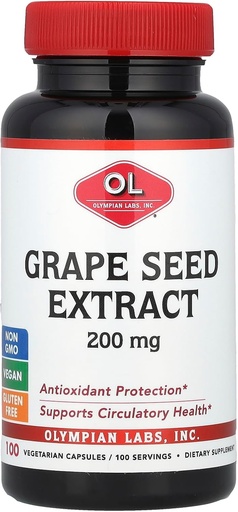 [BRSWIYQ4DEOQGHQV] Olympian Labs Grape Seed Extract, 200 mg, 100 Vegetarian Capsules