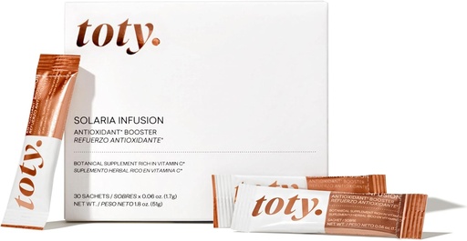 [BRSRAYL7OJ4B4AL5] Toty - Solaria Infusion Antioxidant Booster Dietary Supplement - 240mg Polypodium Leucotomos Extract, Vitamin C 80mg By Sofia Vergara - 30 Sachets
