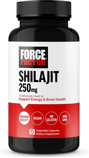 [BRSROAAKBYHRMCQV] Force Factor Shilajit Supplement, Shilajit for Men and Women to Support Energy and Brain Health, Shilajit Pure Natural, Premium Quality, Vegan, Non-GMO, 60 Capsules