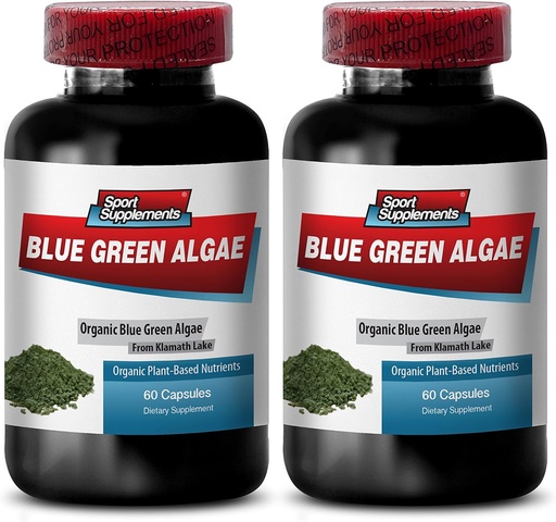 [BRSWK2YFCR4WIHLU] Pure Green Superfood from Klamath Lake to Promote Healthier and Younger Looking Skin - Blue Green Algae 500mg, Blue Green Algae Capsules, Blue Green spirulina, spiruline, chlorella - 2B 120 Cap