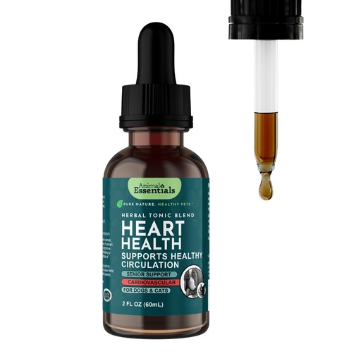 [BRSWIED3AUEAG3TE] Animal Essentials Heart Health for Dogs & Cats - Cardiovascular Support Supplement, Healthy Heart, Organic Hawthorn Berry, Herbal Tincture - 2 Fl Oz