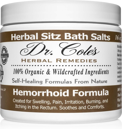 [BRSWGYI6B4PRU3I2] Dr. Cole’s Herbal Sitz Bath Soak – Organic Plant-Based Bath Salts for Comfort and Relaxation – Gentle, Natural Formula – (White)