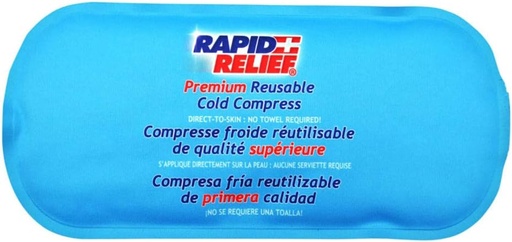 [BRSWIFIDOJ5BC3TY] Rapid Relief Reusable Gel Cold Compress - Soft Fabric Cold Pack for Injuries, First Aid, Sprains, Headaches, Muscle Aches, and Pain Relief 5” x 11” Small