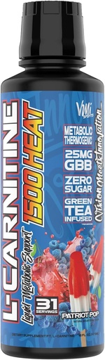 [BRSWGEI7BVYBAHQ3] VMI Sports L-karnitiin 1500 Soojusvedel tõhustatud termogeenne | 1500 mg karnitiini | Maksimaalne imendumisvalem | Suur maitse meestele ja naistele | 31 serveerimist (Patriot Pop)