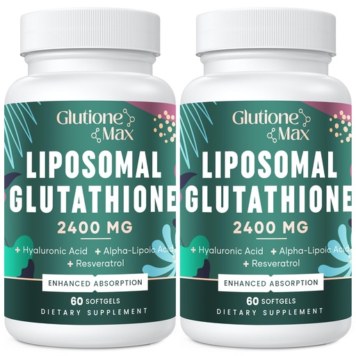 [BRSROEAYO4OWO2TL] 8-in-1 Liposomal Glutathione 2400 MG, High Absorption Antioxidant Formula – with Hyaluronic Acid, Alpha-Lipoic Acid, Resveratrol - Skin, Liver Detox & Immune System, 120 Softgels
