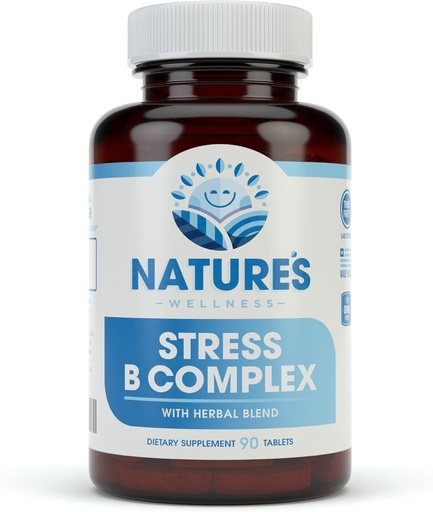 [BRSWKHDQCAAWGYLX] Vitamin B Complex Stress Relief | All Natural Mood Enhancer and Stress Support Supplement | Stress B Complex with Herbal Extract Blend Plus Vitamin C, PABA, and Choline
