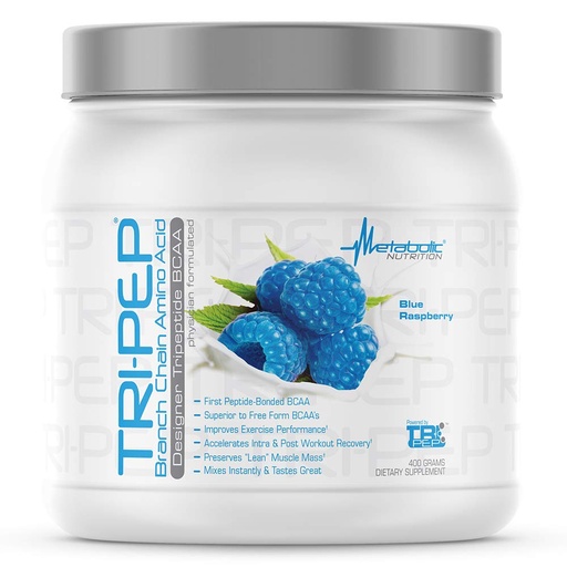 [BRSWEBI7OQHQIAYY] Metabolic Nutrition - TRIPEP - Tri-Peptide Branch Chain Amino Acid, BCAA Powder, Pre Intra Post Workout Supplement, Blue Raspberry, 400 Grams (40 Servings)