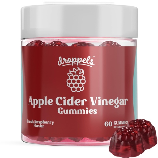 [BRSRMFDYOUARSET7] Droppels Apple Cider Vinegar Gummies 1000mg with Beet Root & Pomegranate | Non-GMO, Vegan-Friendly, Gluten Free | Supports Digestion, Metabolism, Energy & Immune Health | Raspberry Flavor