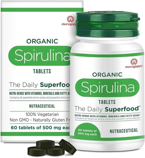 [BRSRAAIZAEPR62DH] DURJA Organic Spirulina Tabletit - Useimmat Bio-Saatavilla proteiini & Nutri-Dense Superfood ...