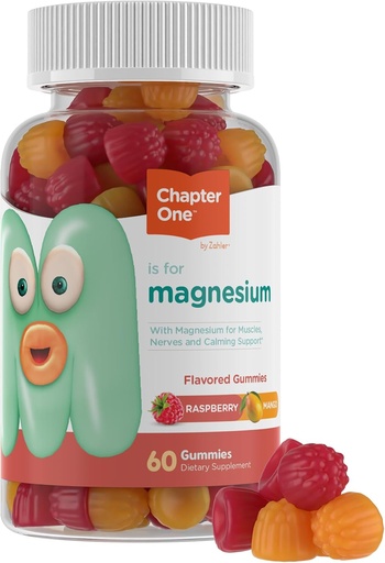 [BRSROBAHCJ7A43TZ] Capitulo Uno Magnesio Gummies, Gran Magnesio de Cata para Niños, Magnesio para Niños Calmos, Gummies de Magnesio para Mujeres y Hombres, Raspberry y Mango Flavored, Certified Kosher, (60 Gummies Flavored)