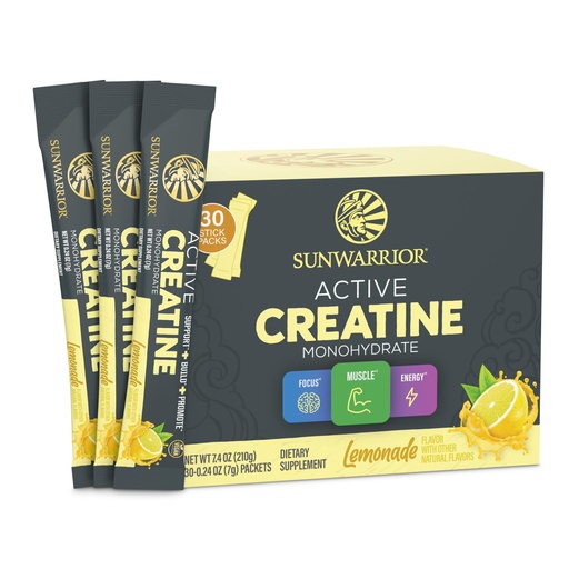 [BRSRE2T5BMAQOFIZ] Sunwarrior Lemonade Active Creatine Stick Pack 30ct, 0.24 OZ