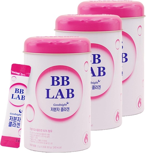 [BRSW2ZY3DIPWOAIU] SOUND OF SEOUL BB LAB Goodnight Collagen, Low Molecular Collagen, for Skin & Bone Health, Made in Korea, 1 Month Supply Per Container, 30 Packets (3)