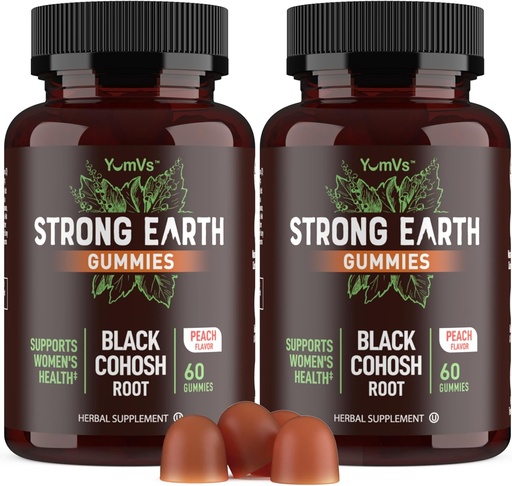[BRSROEDRDIARUD36] YUM-V'S Strong Earth Black Cohosh Root 50mg (60 Count) - Natural Extract Menopause Supplements Night Sweats & Hot Flashes for Women