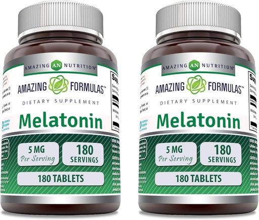 [BRSRAZLYPN4B43Q2] Công thức đáng kinh ngạc Melatonin bổ sung 5 mg Per phục vụ  BAR Con số 180 bảng [GO] Gluten tự do tại Mỹ nhóm 2
