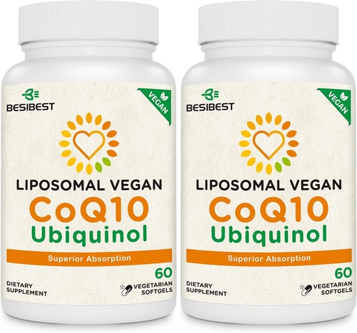 [BRSRMFIFCEJWYHLX] 1000mg Liposomal CoQ10 Ubiquinol, 120 Vegan Softgels, High Absorption Ubiquinol CoQ10 Supplement, Active Antioxidant Form of Coenzyme Q10 for Heart Function & Energy Production