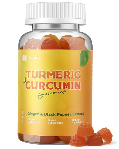 [BRSROFDYBN6QOFA3] Turmeric Gummies with Black Pepper, Turmeric and Ginger Supplement for Immune Support, Sugar Free Curcumin Ginger Gummies for Adult Vegan Non-GMO