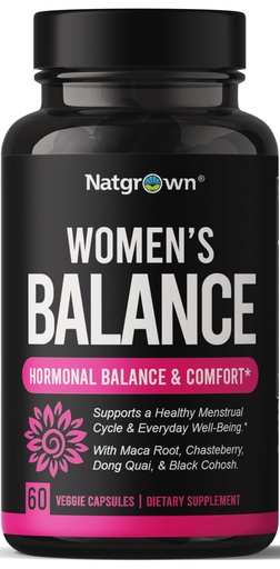 [BRSWYED6BF5RO23Z] Natgrown Hormone Balance for Women PMS & Menopause Supplement for Fertility Hormonal & Menstrual Support, Helps Relief Hot Flashes - Maca Root, Vitex, Dong Quai & Black Cohosh Complex -Vegan Capsules