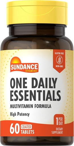 [BRSWGYAECMGWACTX] Sundance Daily Multivitamin for Adults | 60 Tablets | High Potency Formula | Non-GMO and Gluten Free Supplement