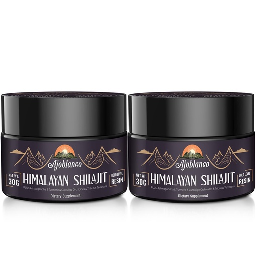 [BRSROZQQO4IRACLL] 600mg Shilajit Pure Himalayan Organic Shilajit Resin - Himalayan Shilajit Resin with Organic Ayurvedic Blend in High Potency for Energy, Strength & Immunity, Pack of 2