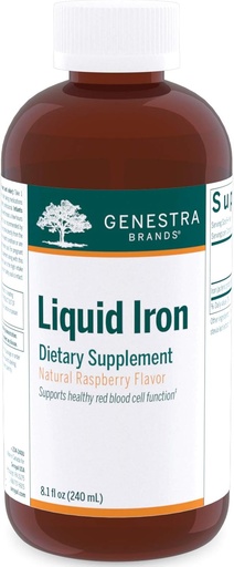 [BRSWIGYNPIIWGDTE] Genestra Brands Liquid Iron | Colloidal Mineral Supplement | Natural Raspberry Flavor | 8.1 fl. oz.
