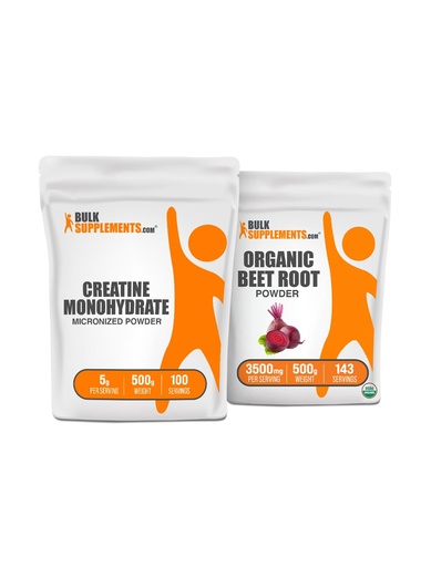 [BRSRAYL2CQPRSET7] BulkSupplements Creatine + Organic Beet Root Powder 500g Bundle