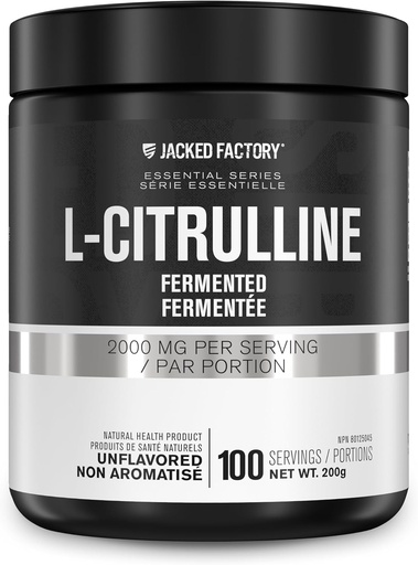 [BRSW2HYDCJ5BOET3] Jacked Factory L-Citrulline - Fermented L Citrulline Powder, Nitric Oxide Booster for Increased Blood Flow, Strength, & Endurance - 100 Servings, Unflavored