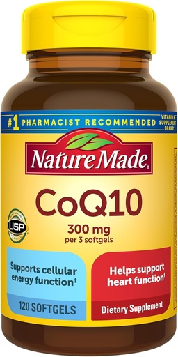 [BRSRA2YECB5QACY2] Nature Made CoQ10 300mg por 3 Softgels, Heart Health & Antioxidant Support, 120 Softgels, 40 Day Supply