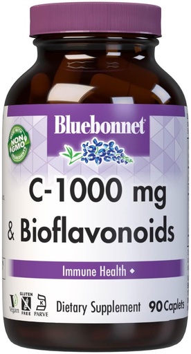 [BRSWIYQZBQPBQ2DA] BlueBonnet Vitamina C 1000 mg Plus Bioflavonoides Caplets, 90 Cuenta