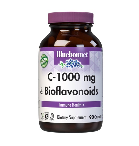 [BRSWIYQZBQPBQ2DA] Bluebonnet Vitamin C 1000 mg Plus Bioflavonoids Caplets, 90 Count