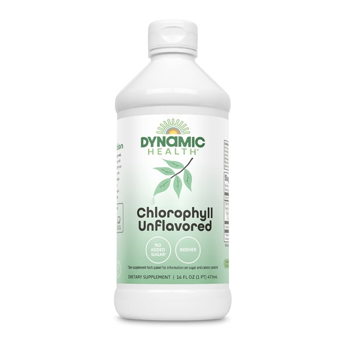 [BRSWIAABBR5QOFYZ] Dynamic Health Liquid Chlorophyll Unflavored 100 mg, Sodium Copper Chlorophyllins with Alfalfa and Mulberry Leaves, Plant Cleanse and Deodorizing, No Added Sugar, 16 Fl Oz
