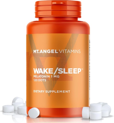 [BRSWI2YFAZ6A4GY5] Mt. Angel Vitamins - Wake/Sleep Dots, Melatonin 1 MG (120 Dots)