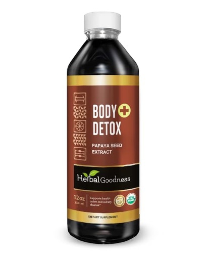 [BRSRMEIRO4NAKDI3] Herbal Goodness Body Detox Liquid 12oz - Natural Detox Drink & Colon Cleanser for Digestive Health, Immunity Boost, Gut Support, and Toxin Removal - Made in USA