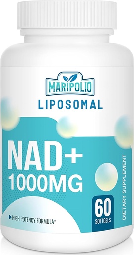 [BRSRMGANOIMAGYDV] Liposomal NAD+ Supplement 1000 mg | Highest NAD Pontecy | Max Absorption | Pure NAD Supplement | Energy and DNA Repair, Aging Defense, Brain Function | 60 Softgels