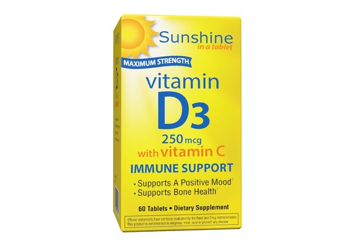 [BRSWKYYIAICQCFQV] Sunshine Vitamin D 10,000 IU, Healthy and Strong Bones, 30 Servings