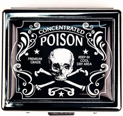 [BRSROFAFOUPRAYLZ] Concentrat Poison 7 zile Chromed Shiny Silver Pill Organizator cu Mirror Inside are 8 Compartimente separate Rectangle 7 zile Pilula cutie caz