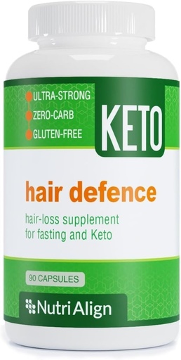 [BRSWYFIQCBYROHIV] Nutri-Align Hair Defence Biotin Complex for Keto and Fasting | 90 Capsules | High Strength Hair Growth Biotin - 2500mcg Biotin per Capsule | Vitamin A, Folic Acid & Calcium