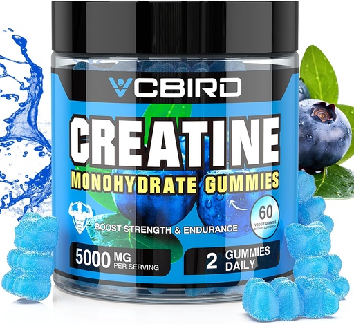 [BRSRAFQKAQCWA33J] Creatine Monohydrate 5g Per Serving, No Sugar Creatine Supplements Support for Strength, Performance, Energy, Recovery, Gluten-Free Creatine for Women and Men (60 Gummies)