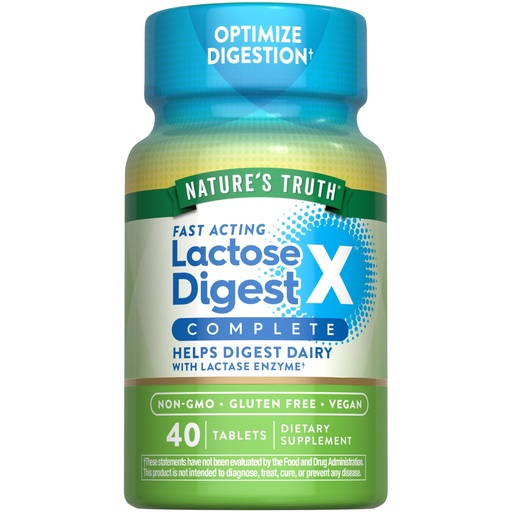 [BRSRAYD7DIOWKHLV] Nature's Truth Lactose Digest Pills Fast Acting | for Adults | with Lactase Enzyme | Vegan, Non-GMO & Gluten Free Supplement