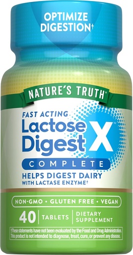 [BRSRAYD7DIOWKHLV] Nature's Truth Lactose Digest Pills Fast Acting | for Adults | with Lactase Enzyme | Vegan, Non-GMO & Gluten Free Supplement