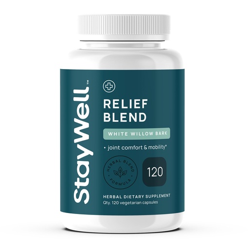 [BRSROHD2CQGWYD3J] Stay-Well Naturals Pain Relief- White Willow Bark Extract, Devil's Claw, Turmeric, Boswellia, Bromelain and Ginger Premium Extract Blend- 120ct
