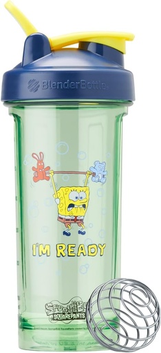 [BRSRAEAHOEHGECA3] BlenderBottle Spongebob Shaker Bottle Pro Series Perfect for Protein Shakes and Pre Workout, 28-Ounce, Blue, Im Ready!