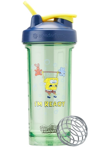 [BRSRAEAHOEHGECA3] BlenderBottle Spongebob Shaker Bottle Pro Series Perfect for Protein Shakes and Pre Workout, 28-Ounce, Blue, Im Ready!