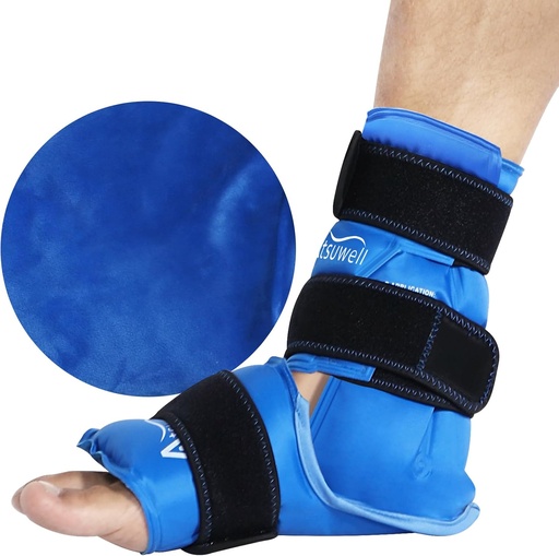 [BRSW2Z33C4NWE3D4] Atsuwell Ankle Ice Pack Wrap, Reusable Ice Pack for Ankle, Large Gel Cold Pack Foot for Cold Compression, Flexible Heel Gel Pack for Men Women, Relaxation
