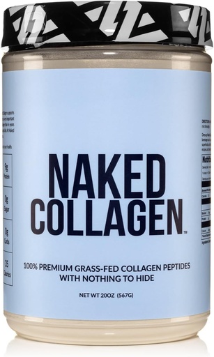[BRSWGGT4CACRSFI4] Naked Collagen Peptides Protein Powder, 60 Servings, Pasture-Raised, Unflavored Grass-Fed Hydrolyzed Collagen Supplement, Paleo Friendly, Non-GMO, Keto, Gluten Free, 20oz