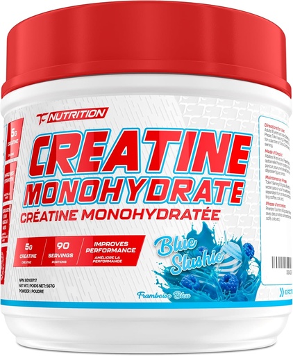 [BRSRAAIDBEGQY2TO] TC Nutrition Creatine Monohydrate Powder 5g - Pure Creatine Powder for Increased Strength, Muscle Growth, Improved Endurance and Performance (90 Servings - Blue Slushie, 90 Servings - Blue Slushie)