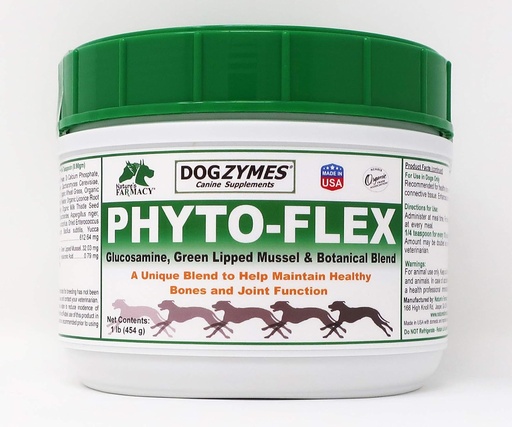 [BRSWIFD5BIBWKFD4] Dogzymes Phyto Flex - Glucosamina, Condroitina, MSM y Ácido Hialurónico... (1 libra)