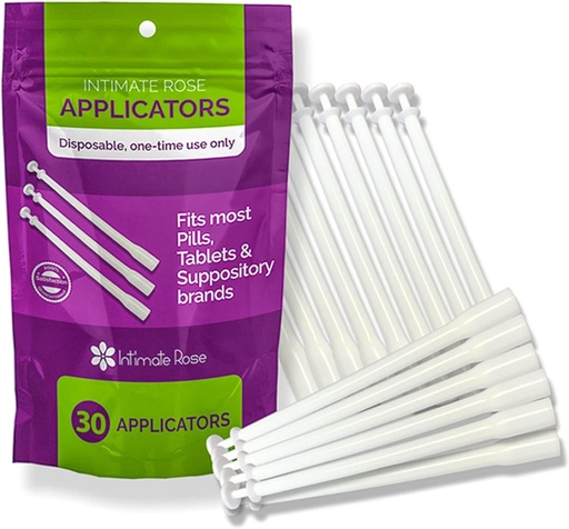 [BRSWY2YZCINGMFA3] Intimate Rose 30 Count Vaginal Suppository Applicators, Individually Wrapped, Disposable Applicator - Fits Most Boric Acid Suppositories and More, from, Pack of 30