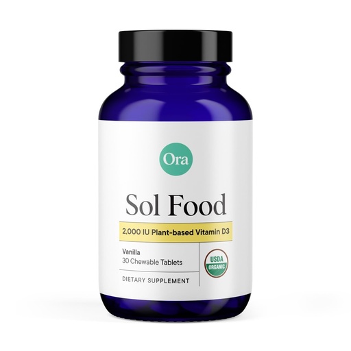 [BRSWGZALOR5QYYDB] Ora Organic Vitamin D3 2000IU - Vegan Vitamin D Chewables from Lichen for Bone Health, Immune Support, & Mood | Maximum Absorption - 1 Month Supply, 30 Vegan Chewable Vanilla Tablets